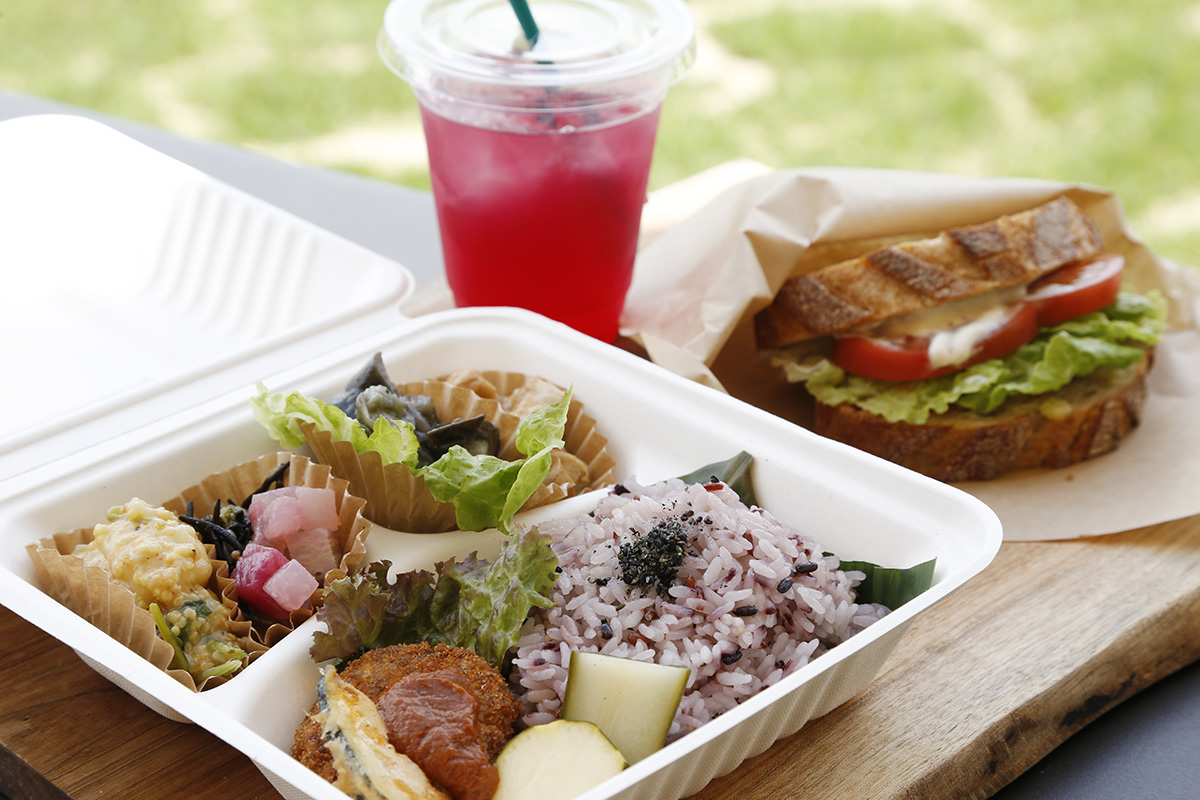 テイクアウトの「マクロ美ランチ」880円とチーズ「トースト」500円
